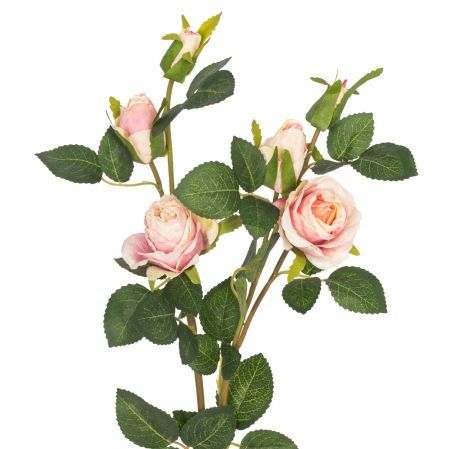 7141/9191-10/1 Роза искусственная Ретро, 4 головы, 2 бутона, h60см, розовая