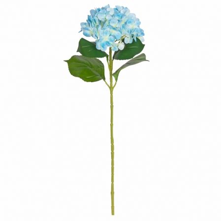 7141/9191-14/10 Гортензия искусственная(латекс), 1 голова, d18см, h68см, голубая