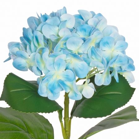 7141/9191-14/10 Гортензия искусственная(латекс), 1 голова, d18см, h68см, голубая