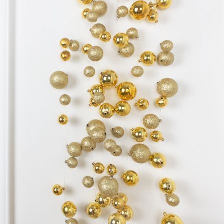 Л90-1(Sale) Гирлянда искусственная из новогодних шаров L300см, золото