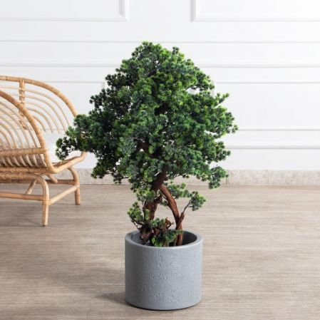 БС090/ОС/30-1(F) Бонсай искусственный Сосна h90см в интерьерном кашпо