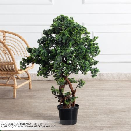 БС090/ОС/30-1(F) Бонсай искусственный Сосна h90см в интерьерном кашпо