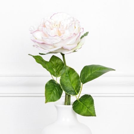 7141/0443-13/20Р Роза искусственная пионовидная(латекс) 1 голова d9см, h45см, бело-розов.
