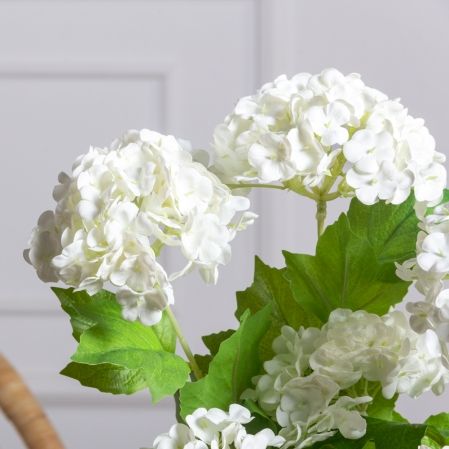 7141А/0443-14/23Р(F) Калина цветущая искусственная ветка 2 соцветия(латекс), h68см, белая