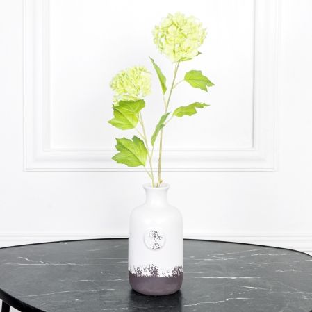 7141/0443-15/9Р Калина цветущая искусственная ветка 2 соцветия(латекс), h68см, зеленая