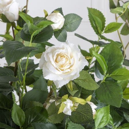 140/К/458(з) Роза искусственная куст h140см, кремовая
