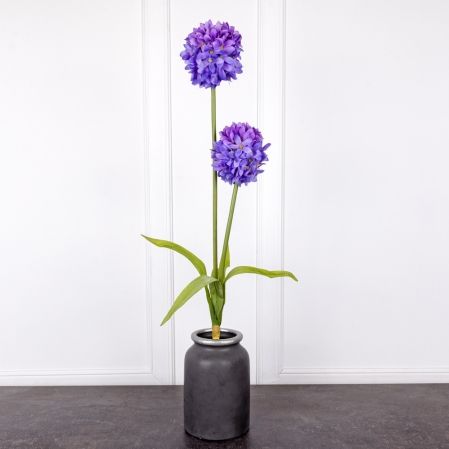 7141А/0033-5/8 Лук декоративный искусственный 2 головы  d10см, h95см, сиреневый