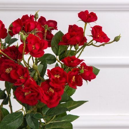 7141А/9120-09/2Р(АКЦИЯ) Роза китайская искусственная, h65см, красная