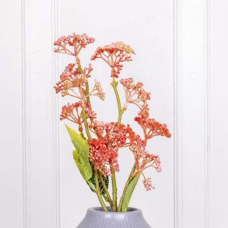 7143/А2783-54М(Sale) Ягоды с листьями искусственные куст 5 частей, h50см (микс)