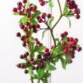 7143А/0599-4/1(Sale) Ветка искусственная с ягодами и листочками h60см, темно-красные