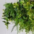 КЗ/49(з)(F) Композиция искусственная с ампельными растениями 435х120см на сетке