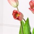 7141А/0471-01/11Р(АКЦИЯ) Тюльпан искусственный h70см, бело-бордовый (латекс)