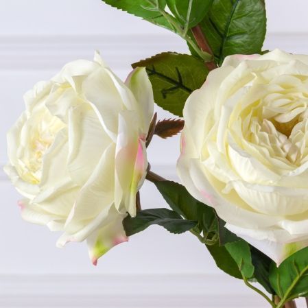 7141А/9120-25/23Р(АКЦИЯ) Роза искусственная 1 голова d13,5см, h67см, белая