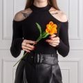 7141А/0443-02/18Р(АКЦИЯ) Тюльпан распустившийся искусственный d8см, h50см, оранжевый