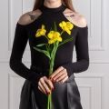 7141А/0443-02/3Р(АКЦИЯ) Тюльпан распустившийся искусственный d8см, h50см, желтый