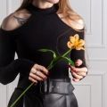 7141А/0443-02/24Р(АКЦИЯ) Тюльпан распустившийся искусственный d8см, h50см, бежевый