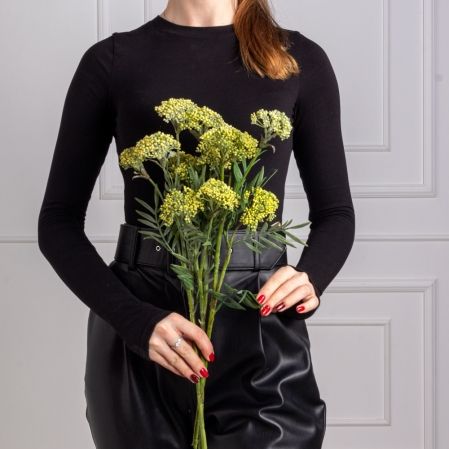 7141А/0443-04/3Р(F) Ветка цветущая искусственная 5 соцветий, h53см, желтая