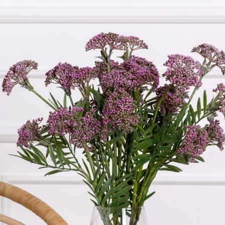 7141А/0443-04/8Р(F) Ветка цветущая искусственная 5 соцветий, h53см, сиренев.