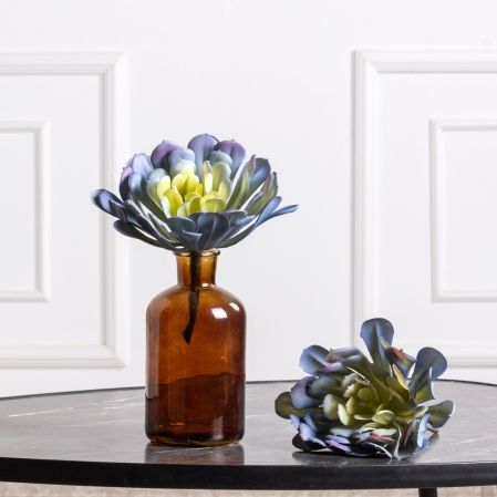 7143/9165-16/2(F) Суккулент искусственный Эхеверия гигант d16см h18см (9+9), голубой