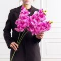 7141А/0108-01/6(F) Орхидея искусственная h100см 9 голов (латекс), фуксия пестрая