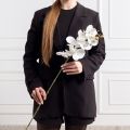 7141А/0108-02/23(F) Орхидея искусственная h80см 7 голов (латекс), белая