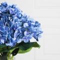 7142/А2785-125(F) Гортензия искусственная ветка h47см(нога 11см) голова d14см, синяя