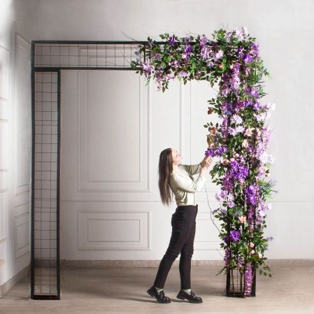 ДЛ154(Пр)(Fix)(F) Декор входной группы цветочный h290см, на металл.сетке, пристенный