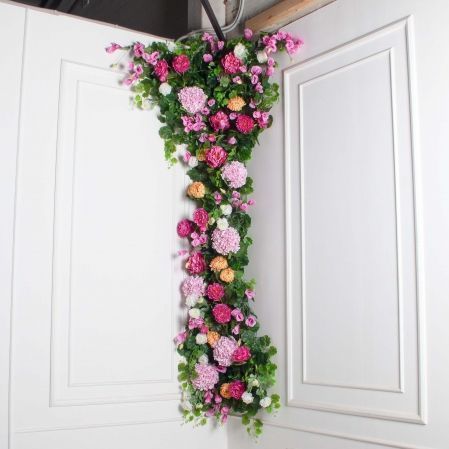 Л162/1(з)(F) Лиана искусственная цветочная L230см,на пластиковой гибкой сетке