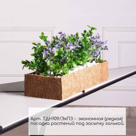 ТДН109ЭкПЗ(Пр)(F) Композиция искусственная с черничником в кокосовом боксе 50х20х10см ТДН109ЭкПЗ(Пр)(F) Композиция искусственная с черничником в кокосовом боксе 50х20х10см