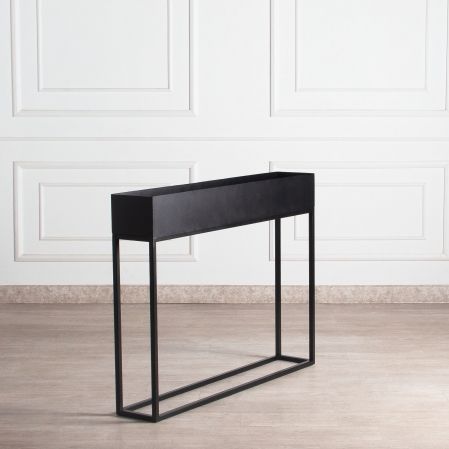 707/01(з)(F) Кашпо металлическое 112*22*15см на стойке h70см, черное