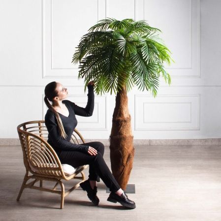 ПС190/221-2(з)(Пр)(F) Пальма искусственная h190см на мет. основании (латекс)