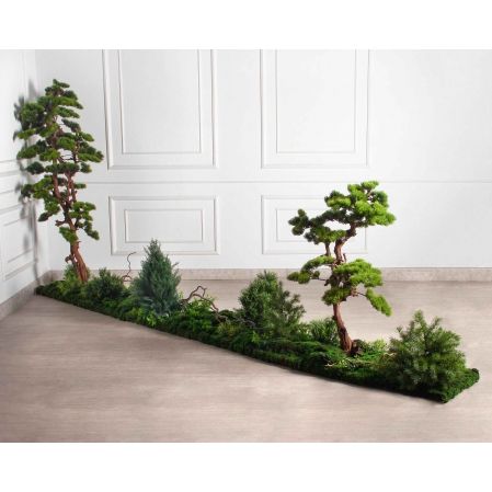 БС180/ОС/30-1(з)(F) Композиция искусственная с сосной h180см, h115см на основании 390х46см