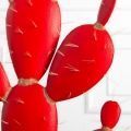 КА06/3(з)(F) Кактус искусственный Опунция h100см на основании, красный