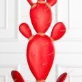 КА06/3(з)(F) Кактус искусственный Опунция h100см на основании, красный