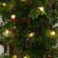ДЛ183/СВ04(Пр)(Fix)(F)Декор вход.груп. хвойный с ягодами h290см н/прутьях, прист.с ретро-гирляндой