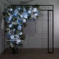 ДЛ188/СВ03с/шар(Пр)(Fix)(F)Декор вход.группы h290см н/прутьях, прист.с гирляндой "Роса",бело-синий