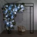ДЛ188/СВ03х/шар(Пр)(Fix)(F)Декор вход.группы h290см н/прутьях, прист.с гирляндой "Роса",бело-синий