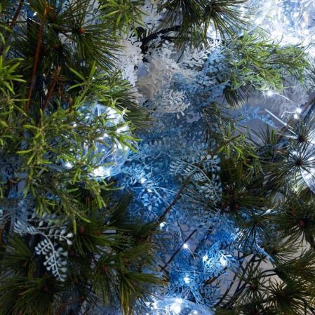 ДЛ188/СВ03х/шар(Пр)(Fix)(F)Декор вход.группы h290см н/прутьях, прист.с гирляндой "Роса",бело-синий ДЛ188/СВ03х/шар(Пр)(Fix)(F)Декор вход.группы h290см н/прутьях, прист.с гирляндой "Роса",бело-синий