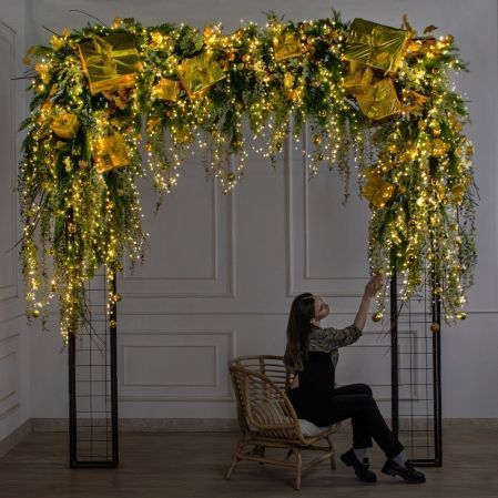 ДЛ189/СВ03т(Пр)(Fix)(F)Декор вход.группы h210см н/прутьях,прист.с гирляндой "Роса".золото ДЛ189/СВ03т(Пр)(Fix)(F)Декор вход.группы h210см н/прутьях,прист.с гирляндой "Роса".золото