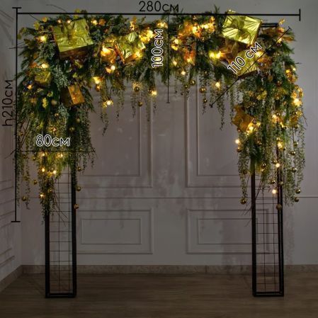 ДЛ189/СВ04(Пр)(Fix)(F)Декор вход.группы h210см н/прутьях, прист.с ретро-гирляндой,золото ДЛ189/СВ04(Пр)(Fix)(F)Декор вход.группы h210см н/прутьях, прист.с ретро-гирляндой,золото