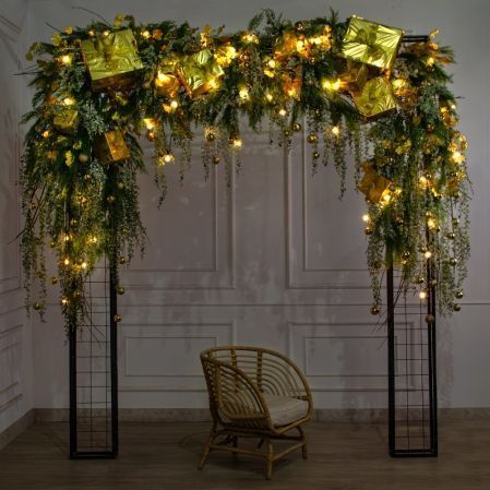 ДЛ189/СВ04(Пр)(Fix)(F)Декор вход.группы h210см н/прутьях, прист.с ретро-гирляндой,золото ДЛ189/СВ04(Пр)(Fix)(F)Декор вход.группы h210см н/прутьях, прист.с ретро-гирляндой,золото