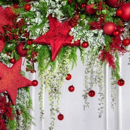 ДЛ190(Пр)(Fix)(F)Декор вход.группы h210см н/прутьях, прист.со звездами и шарами ДЛ190(Пр)(Fix)(F)Декор вход.группы h210см н/прутьях, прист.со звездами и шарами