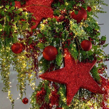 ДЛ190/СВ03т(Пр)(Fix)(F)Декор вход.груп.h210см н/прутьях,прист.с гирлянд.Роса,со звездами и шарами ДЛ190/СВ03т(Пр)(Fix)(F)Декор вход.груп.h210см н/прутьях,прист.с гирлянд.Роса,со звездами и шарами