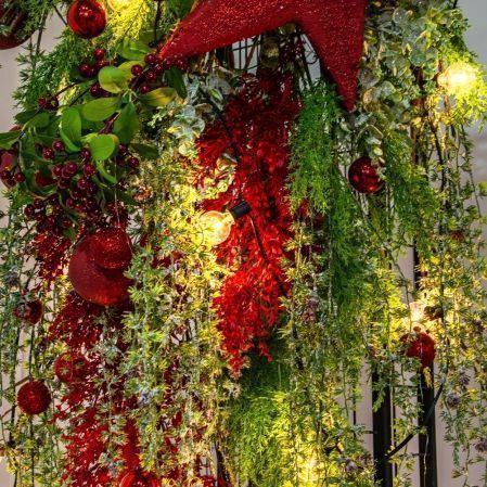 ДЛ190/СВ04(Пр)(Fix)(F)Декор вход.груп.h210см н/прутьях,прист.с ретро-гирлянд.,со звездами и шарами ДЛ190/СВ04(Пр)(Fix)(F)Декор вход.груп.h210см н/прутьях,прист.с ретро-гирлянд.,со звездами и шарами