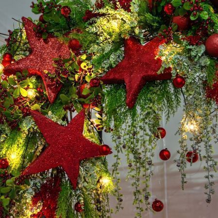 ДЛ190/СВ04(Пр)(Fix)(F)Декор вход.груп.h210см н/прутьях,прист.с ретро-гирлянд.,со звездами и шарами ДЛ190/СВ04(Пр)(Fix)(F)Декор вход.груп.h210см н/прутьях,прист.с ретро-гирлянд.,со звездами и шарами