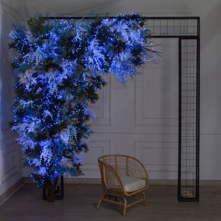 ДЛ187/СВ03с(Пр)(Fix)(F)Декор вход.группы h290см н/прутьях, прист.с гирляндой "Роса",бело-синий ДЛ187/СВ03с(Пр)(Fix)(F)Декор вход.группы h290см н/прутьях, прист.с гирляндой "Роса",бело-синий