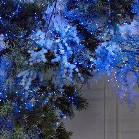 ДЛ187/СВ03с(Пр)(Fix)(F)Декор вход.группы h290см н/прутьях, прист.с гирляндой "Роса",бело-синий ДЛ187/СВ03с(Пр)(Fix)(F)Декор вход.группы h290см н/прутьях, прист.с гирляндой "Роса",бело-синий