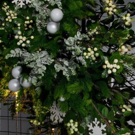 ДЛ191/СВ06(Пр)(Fix)(F)Декор вход.груп.h210см н/прутьях,прист.с гирляндой мет.дождь и белами шарами ДЛ191/СВ06(Пр)(Fix)(F)Декор вход.груп.h210см н/прутьях,прист.с гирляндой мет.дождь и белами шарами