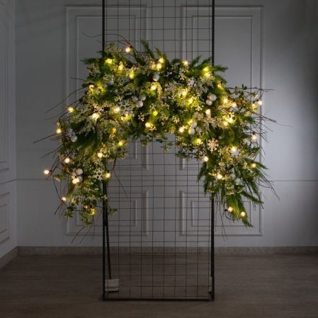 ДЛ191/СВ04(Пр)(Fix)(F)Декор вход.груп.h210см н/прутьях,прист.с ретро-гирляндой и белами шарами ДЛ191/СВ04(Пр)(Fix)(F)Декор вход.груп.h210см н/прутьях,прист.с ретро-гирляндой и белами шарами