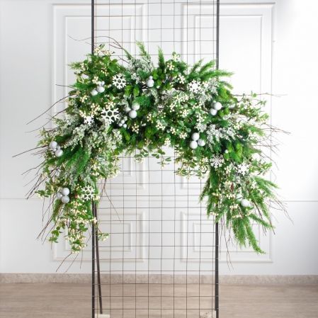 ДЛ191(Пр)(Fix)(F)Декор вход.группы h170см н/прутьях, прист.с белыми шарами ДЛ191(Пр)(Fix)(F)Декор вход.группы h170см н/прутьях, прист.с белыми шарами